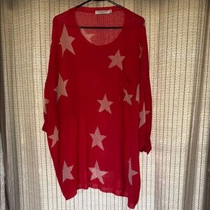 Chic Soul Red Star Patriotic Plus Size 3x Sweater